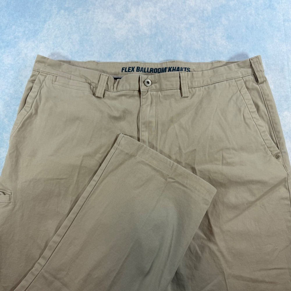 Duluth Trading Co Flex Ballroom Khakis Mens 40x34 Tan Excellent Relaxed Fit